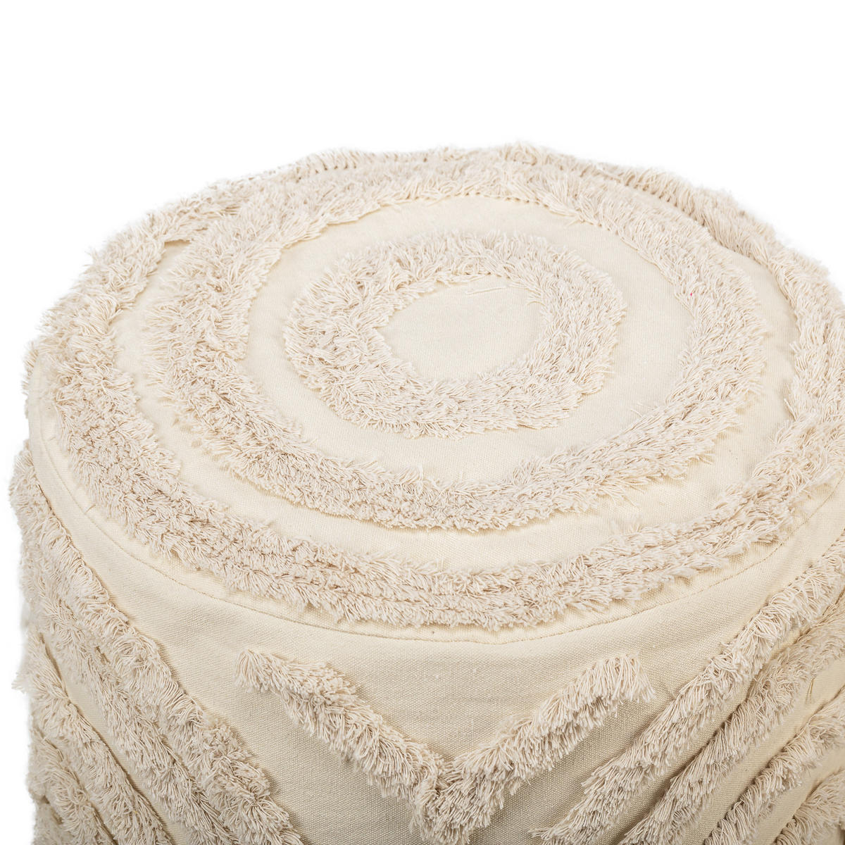 POUF Stoff Beige - Beige, Textil (40/43/40cm) - Nordlys
