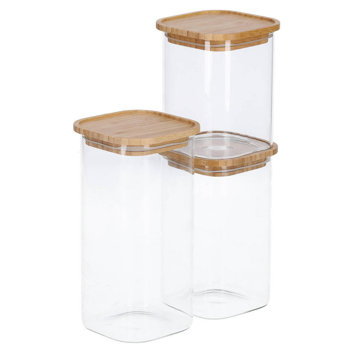 GLASBEHÄLTER Bambusdeckel 900 ml - Transparent, Glas (11/14/11cm)