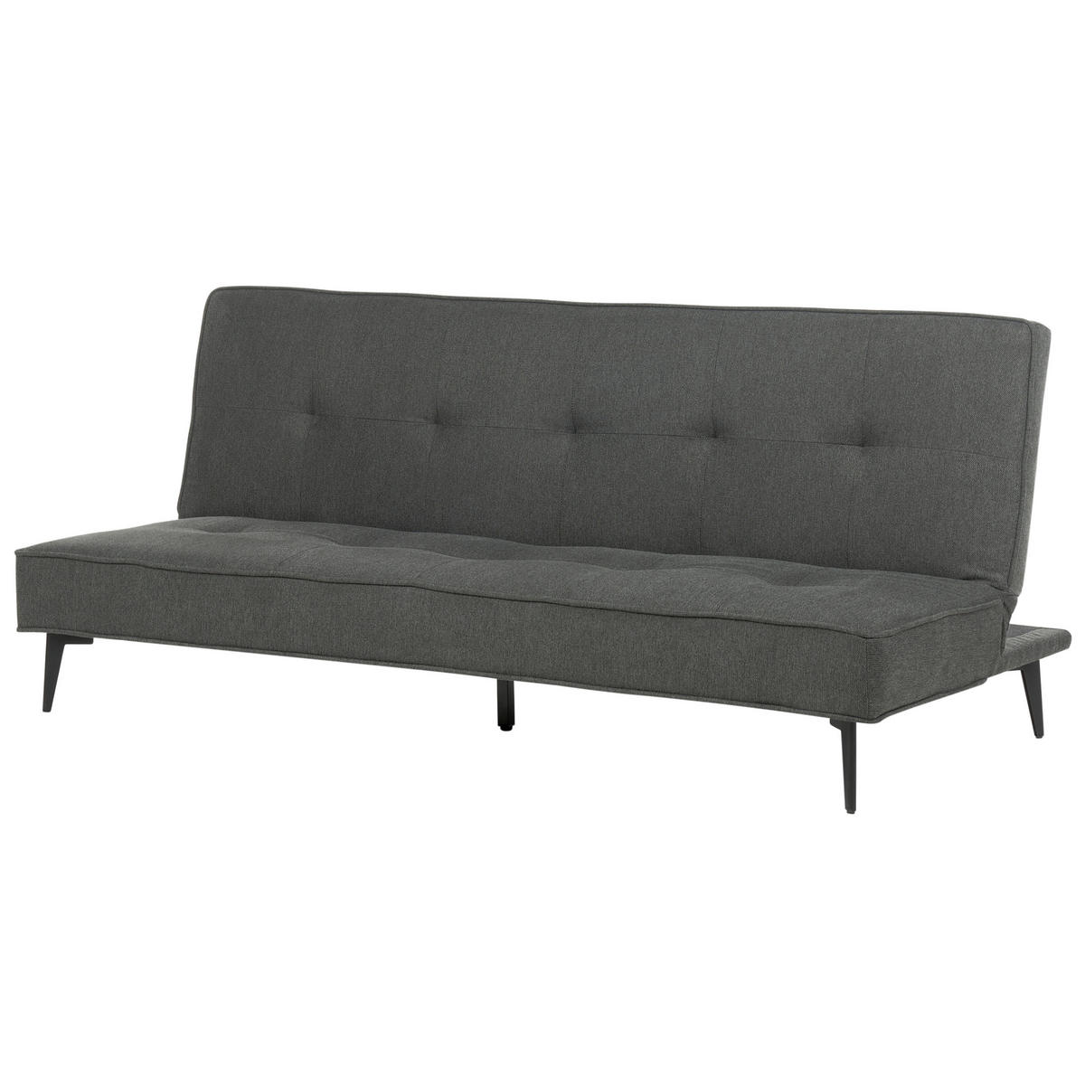 3-SITZER-SCHLAFSOFA dunkelgrau/schwarz Essvik - Schwarz/Grau, Textil (191/83/90cm) - Beliani