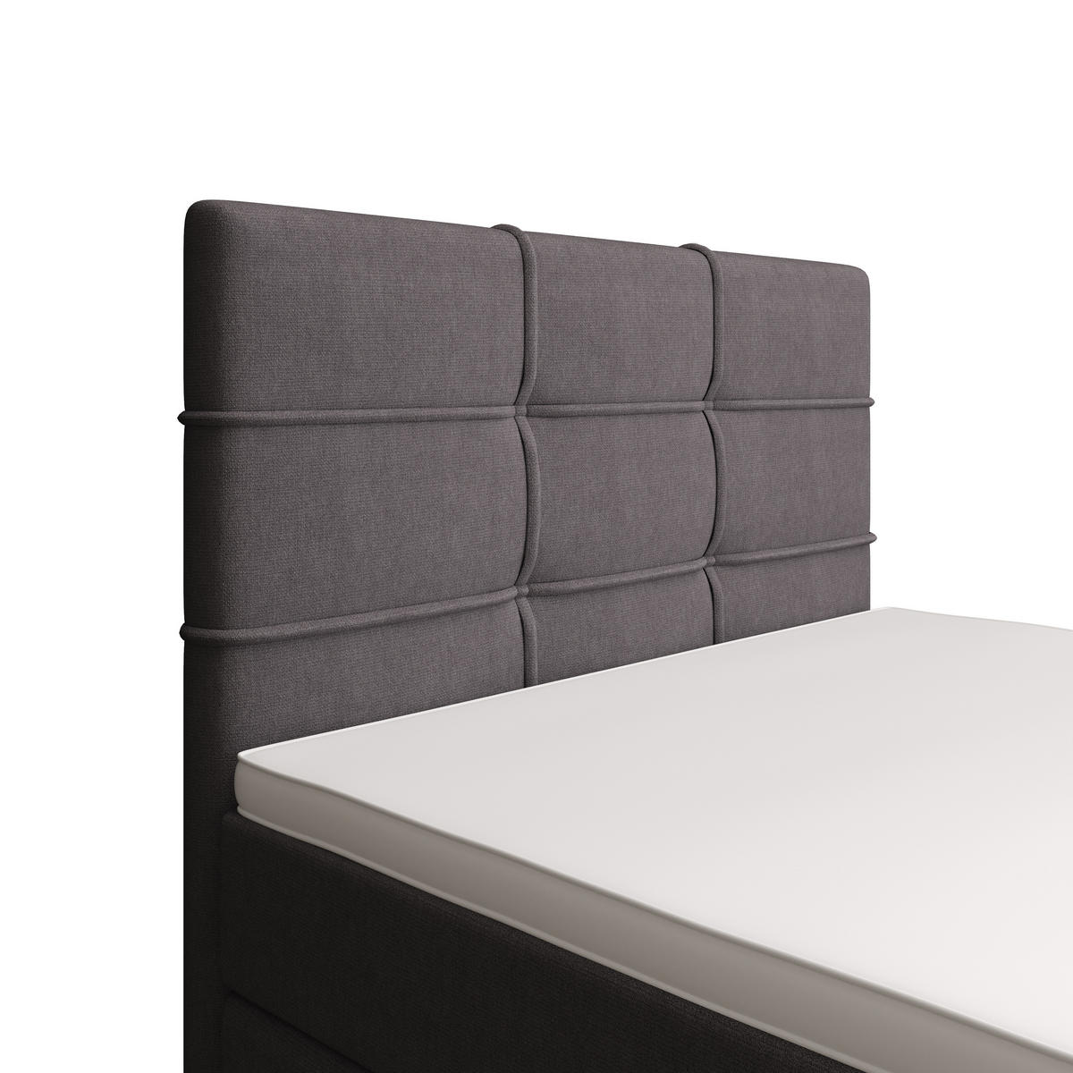 BOXBETT FADO 1 120x200, mit Matratze H3 und Topper, Cosmic 160 - Hellgrau, Holz/Kunststoff (120/200cm) - Bedante