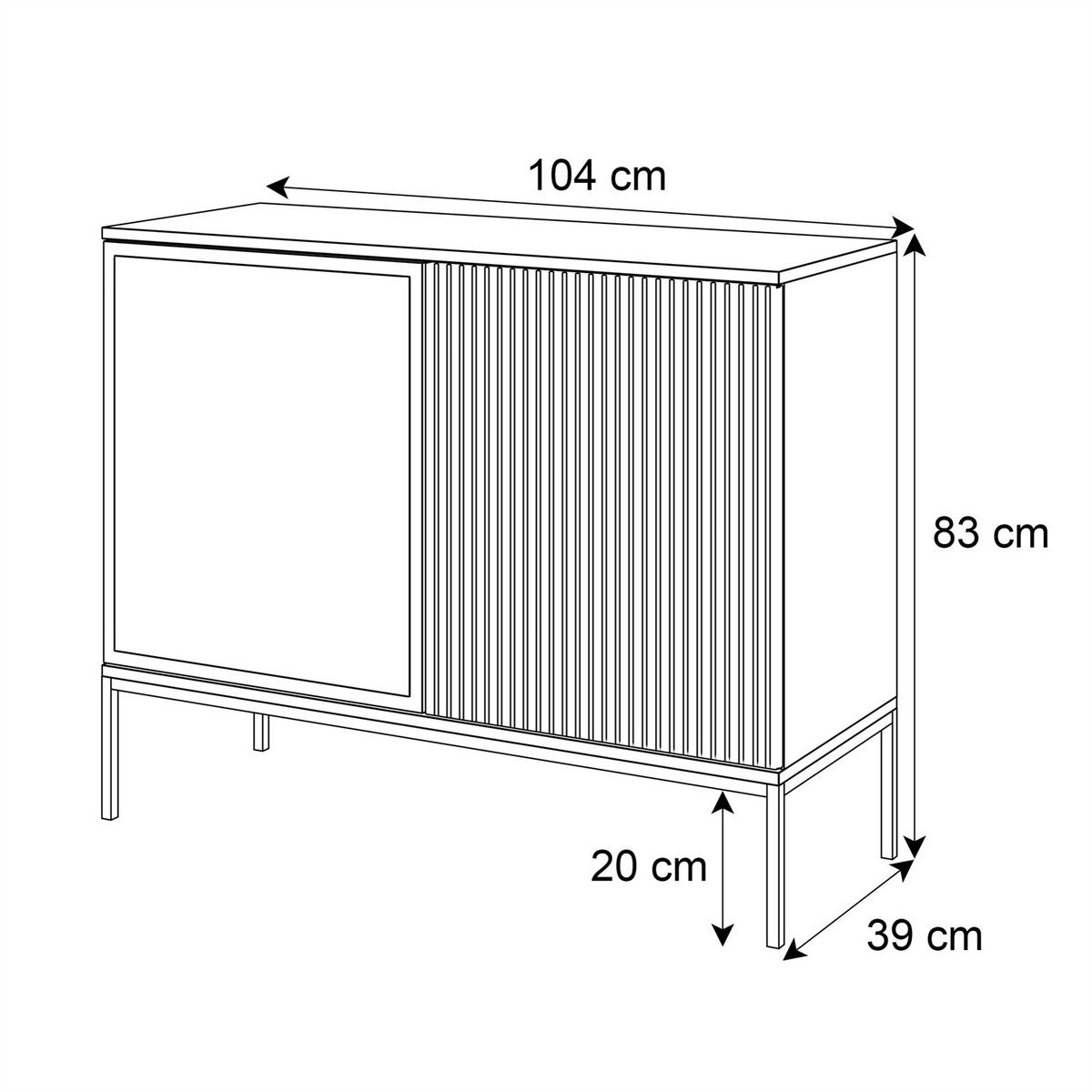 KOMMODE ECLIPSE K104 mit Beleuchtung,KASCHMIR - Kaschmir, Holzwerkstoff (104/83/39cm) - Lookway