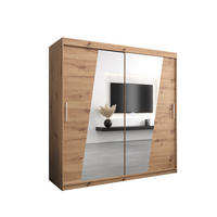 SCHWEBETÜRENSCHRANK 200/200/62 2-türig - Silberfarben/Eiche Artisan, Holz/Kunststoff (200/200/62cm) - MÖBEL KRYSPOL
