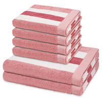FROTTIERSET Doubleface Stripes 6-teilig - Rosa, Textil (50/100cm) - Ross