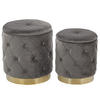 POUF Pueblo 40-33/40-33/44-36 cm - Grau, Textil (33/36/33cm) - Beliani