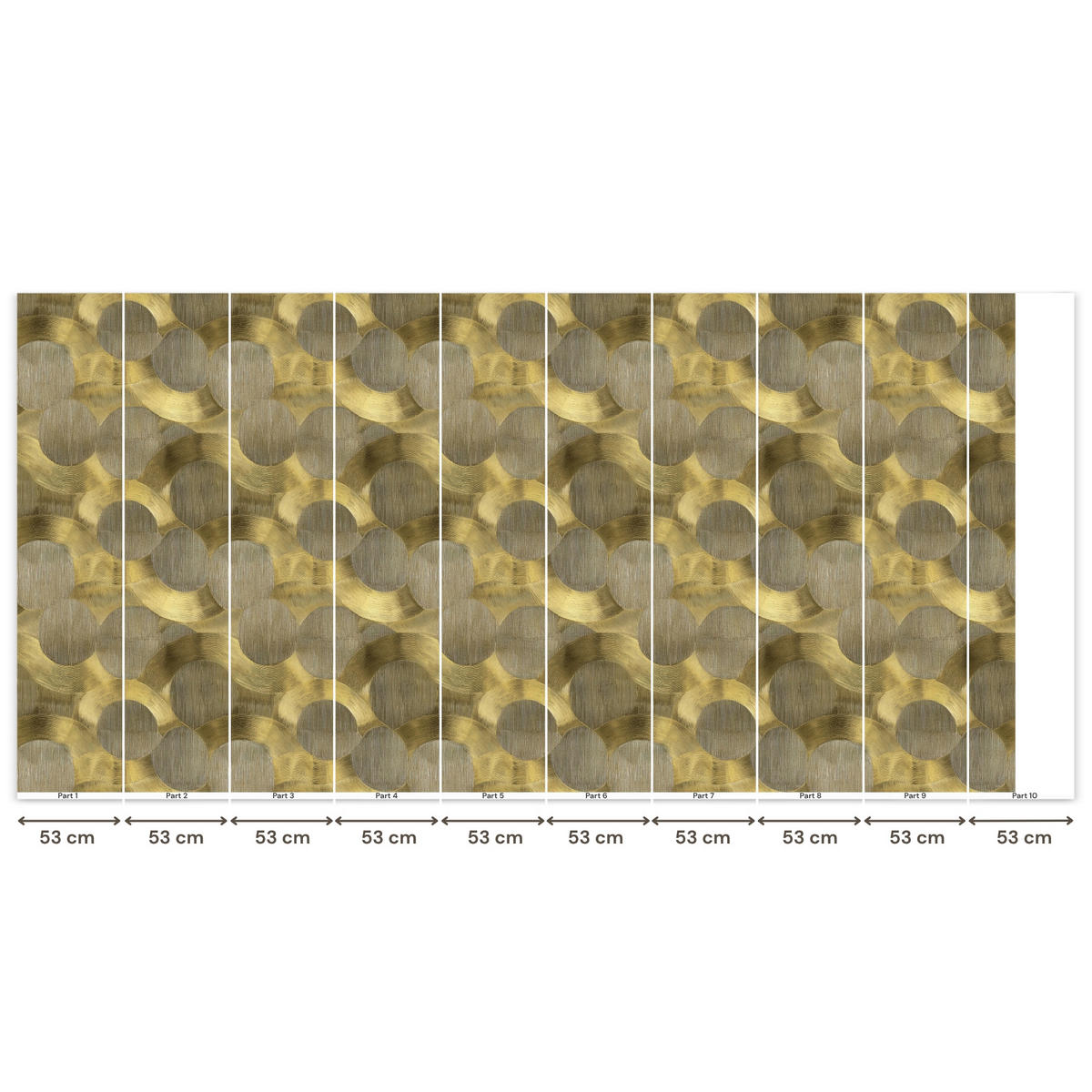 TAPETE - Modern - Geometrisch - Gold - 500x240 cm - Goldfarben, Papier (500/240cm) - OnlyWow
