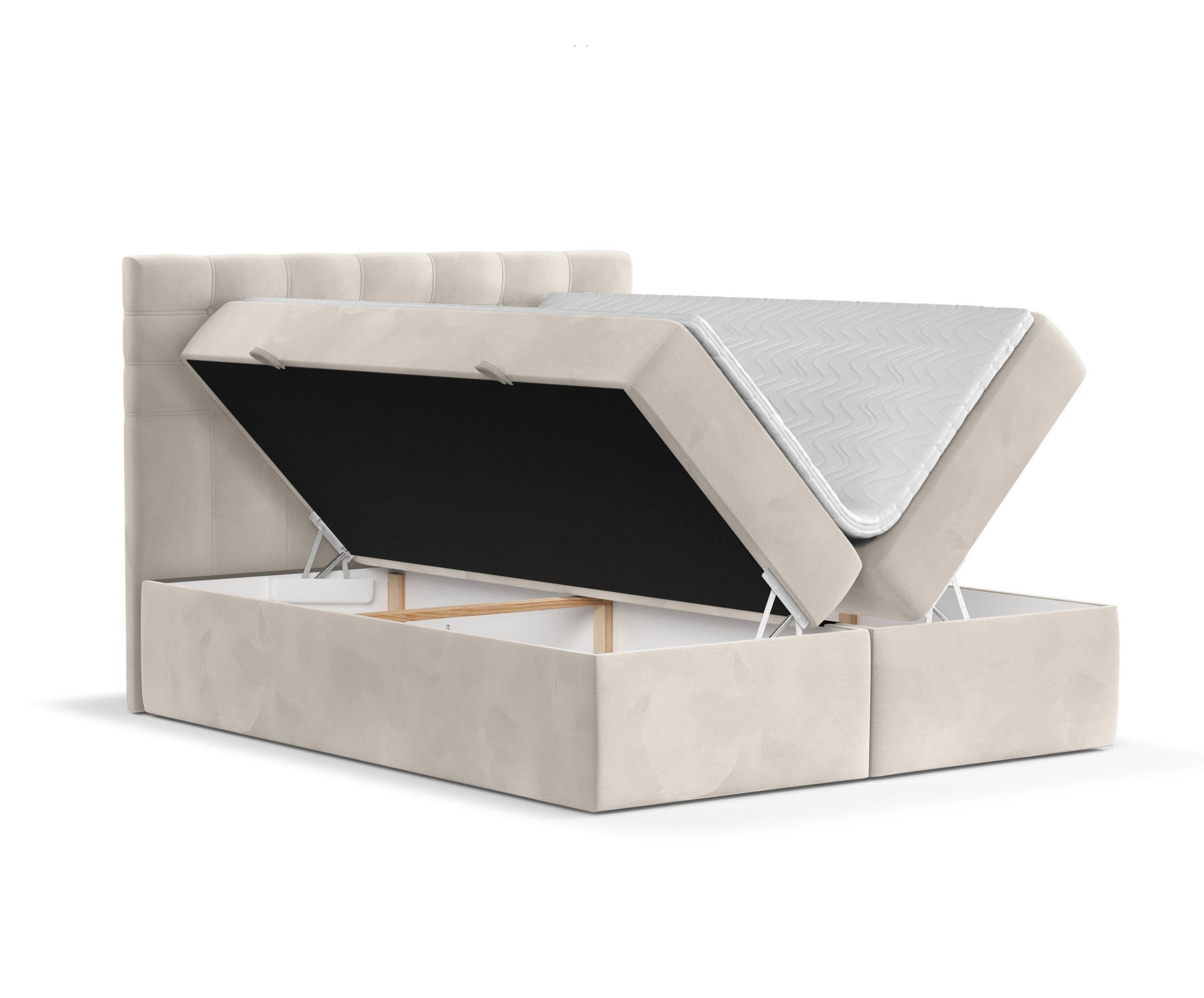 Thumbnail - Maison de Reve Boxbett, Beige, Textil, Buche, Kiefer, H2, Höhe ca. 20 cm, 120x200 cm, Oeko-Tex® Standard 100, FSC 100%, ...