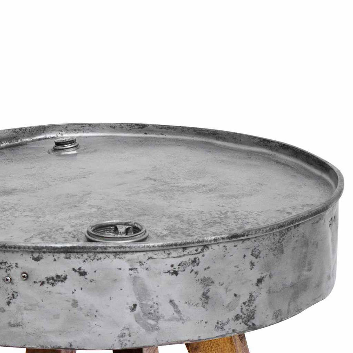 COUCHTISCH Gemischtes Altholz 60x45 cm Silbern - Braun, Metall (60/60/45cm) - furnicato