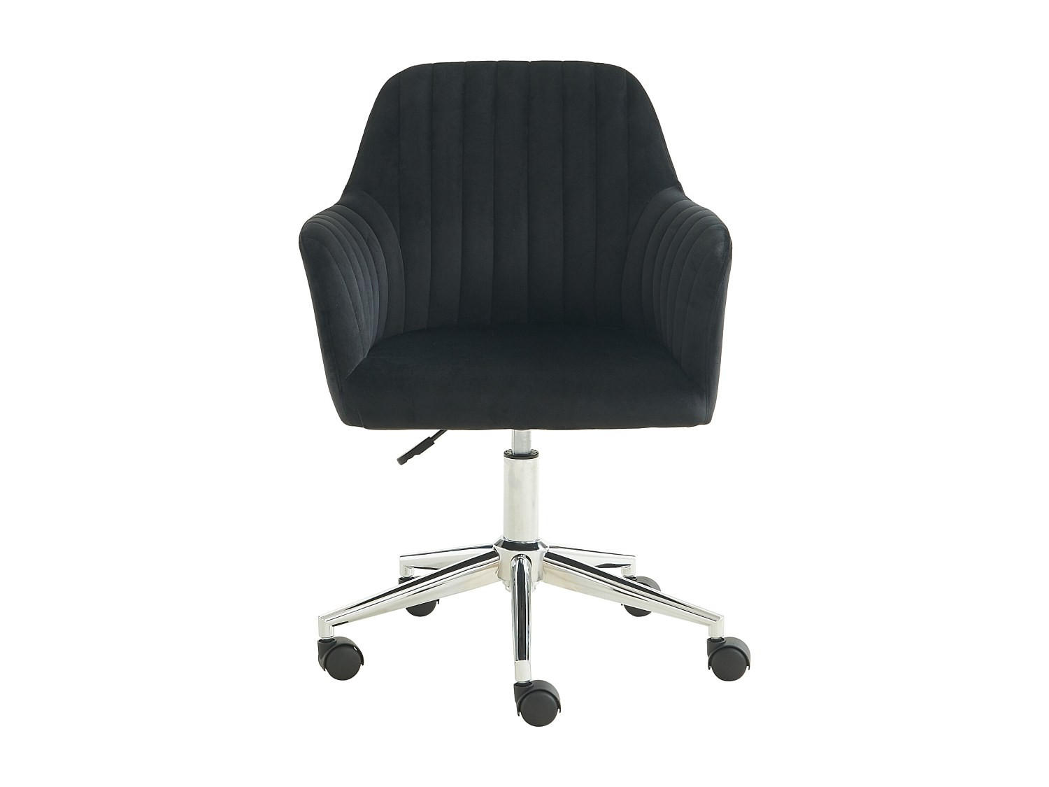 BÜROSTUHL ohne Armlehnen - 59 cm x 61.5 cm - Samt, Stoff - Schwarz - ELEANA - Schwarz, Textil (59/89/61.5cm) - Vente-Unique