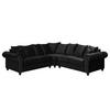 ECKSOFA - Samt - Silberfarben/Schwarz, Buchenholz/Textil (260/260cm) - home24