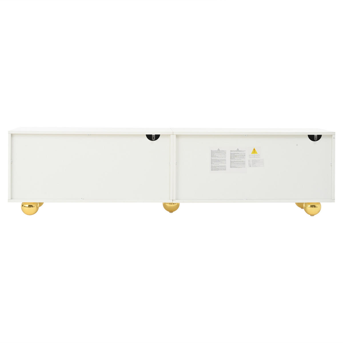 TV-LOWBOARD Lowboard Weiß Wolkenform 4 Türen für 75-Zoll TV 180cm - Weiß, Holzwerkstoff (180/45/40cm) - Urban Meuble