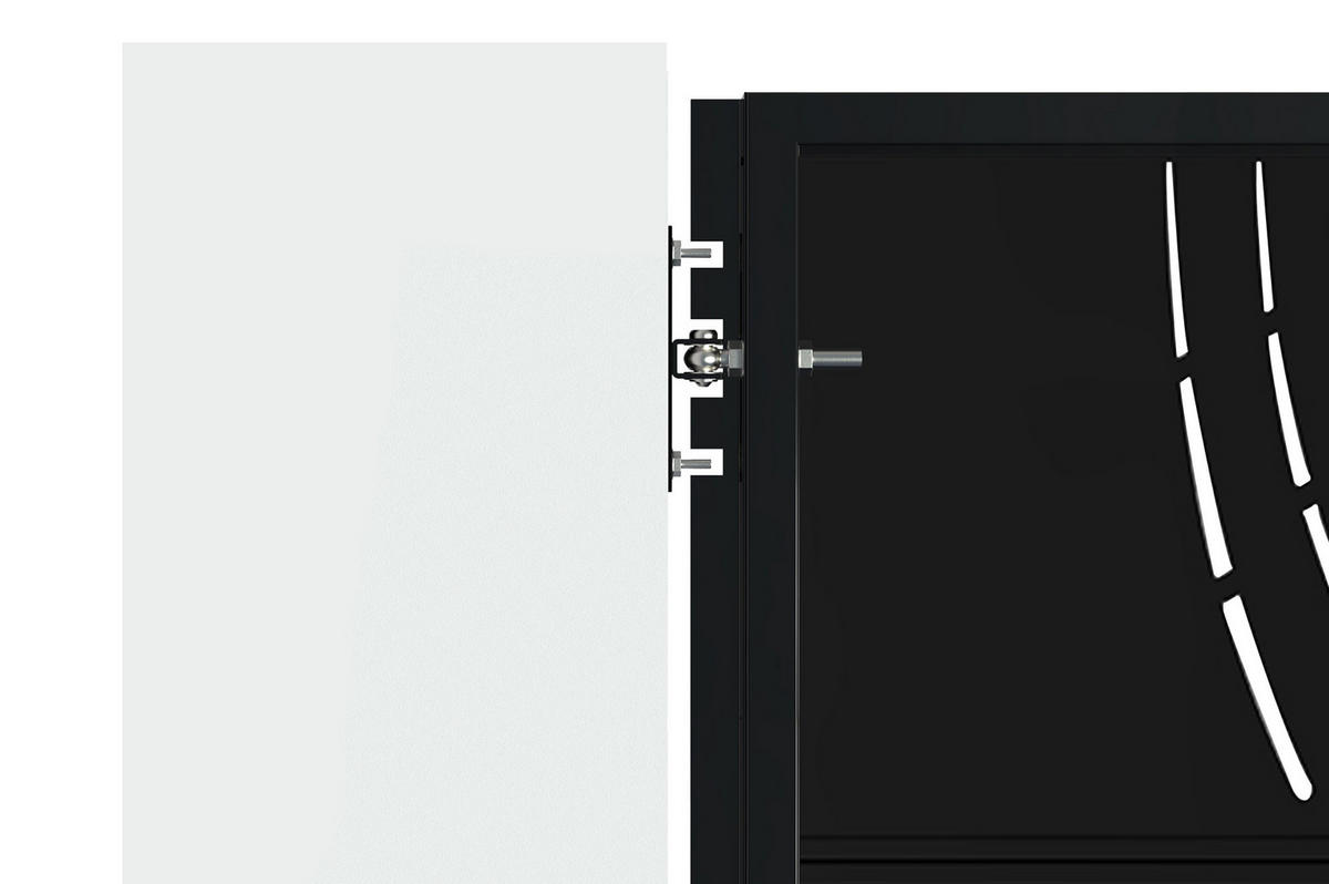 STAHLFLÜGELTOR Nali Veleta Mattschwarz 3m H.180cm - Schwarz, Metall (293/180cm) - Casanoov