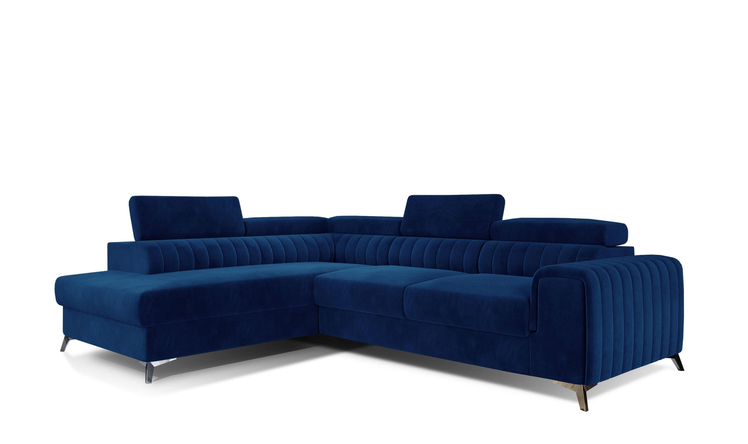 ECKSOFA - OLIVIER (Links, Marineblau) - Dunkelblau, Textil (275/205cm) - Möblo
