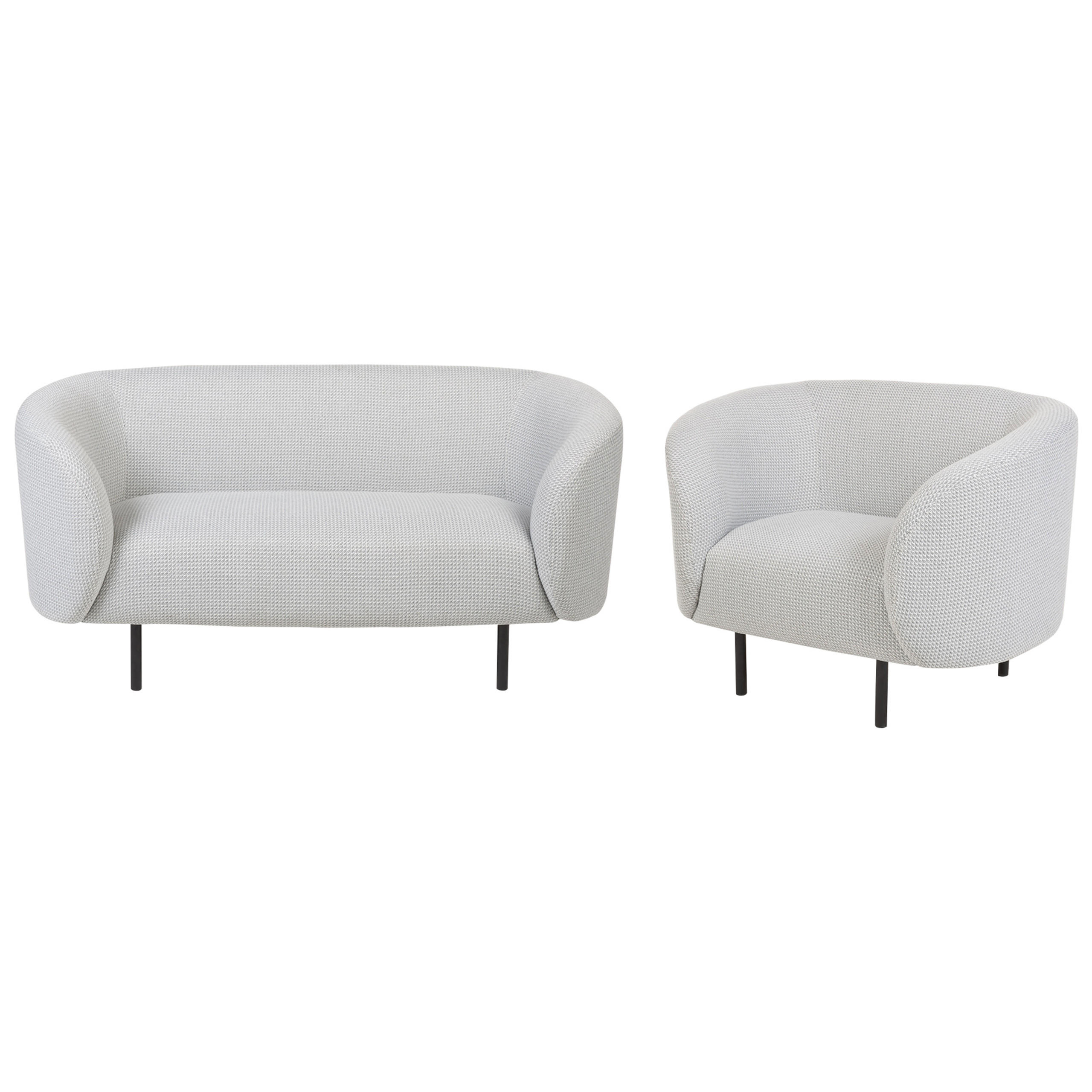 3-SITZER SOFA SET Polsterbezug weiß Loen - Weiß, Textil (155/79/70cm) - Beliani