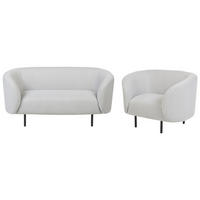 3-SITZER SOFA SET Polsterbezug weiß Loen - Weiß, Textil (155/79/70cm) - Beliani