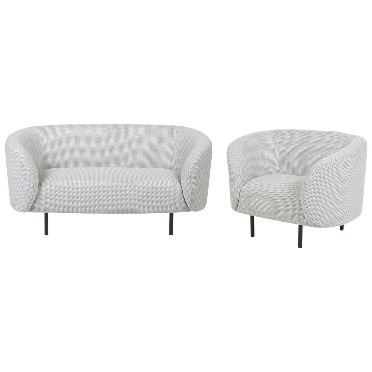 3-SITZER SOFA SET Polsterbezug weiß Loen - Weiß, Textil (155/79/70cm) - Beliani