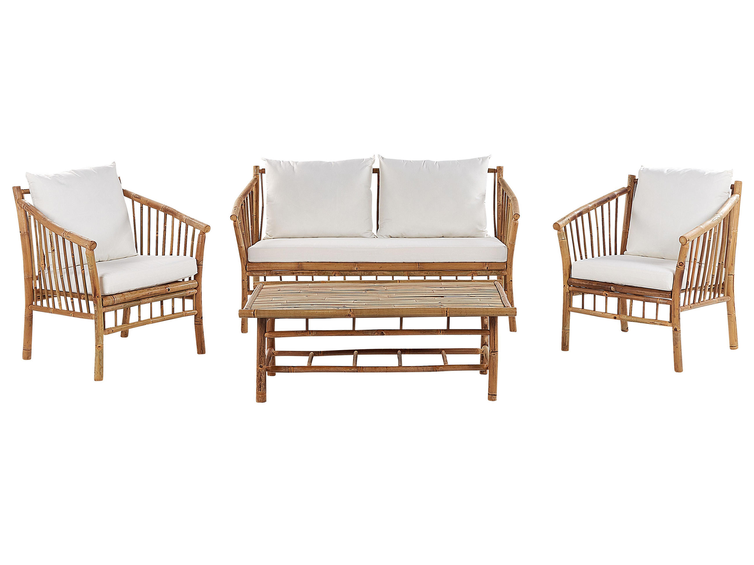 LOUNGE-SET 4-Sitzer hellbraun Maggiore - Hellbraun, Holz - Beliani