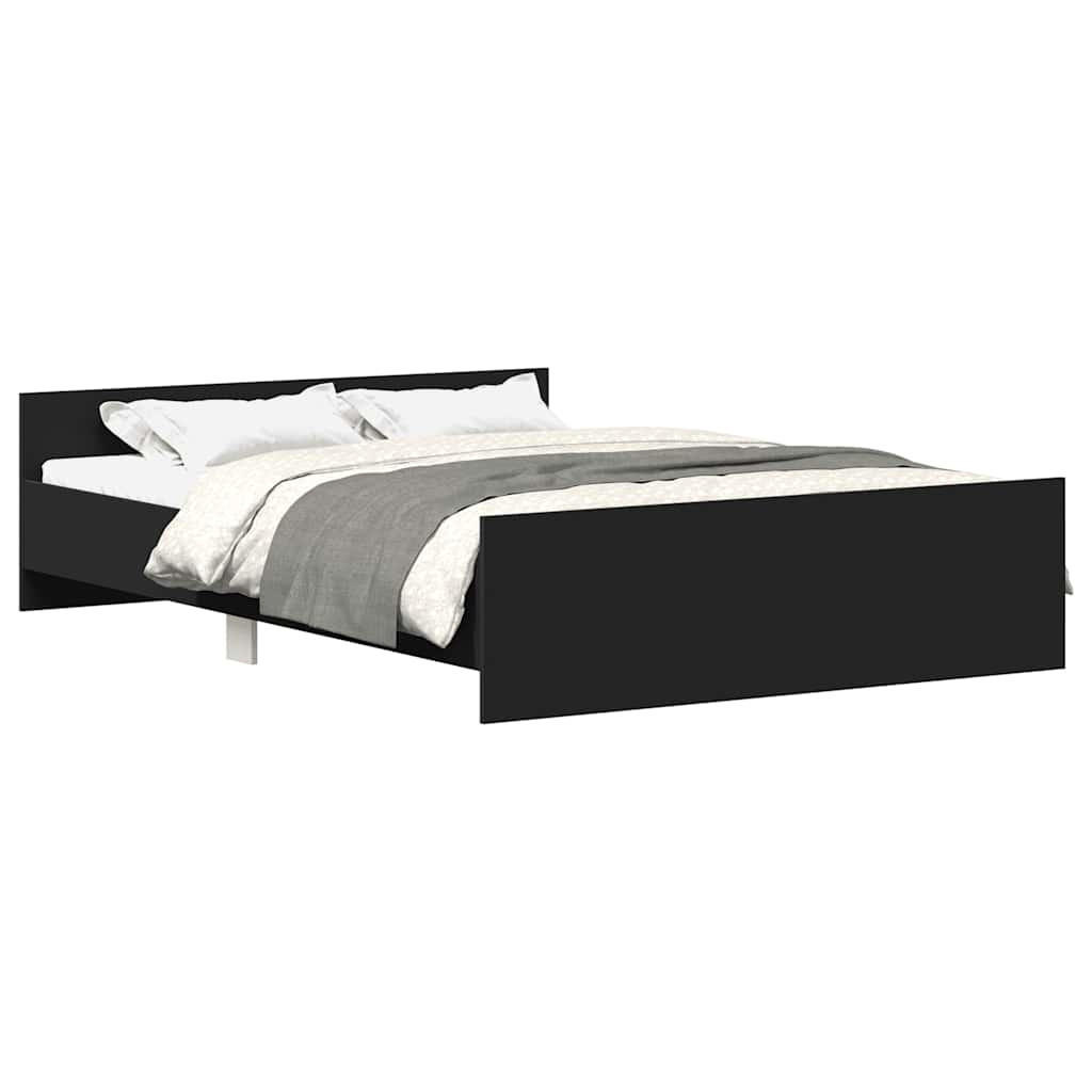 BETTGESTELL Mit Kopf- Und Fussteil Schwarz 140/200 Cm - Schwarz, Holzwerkstoff (140/200cm) - vidaXL