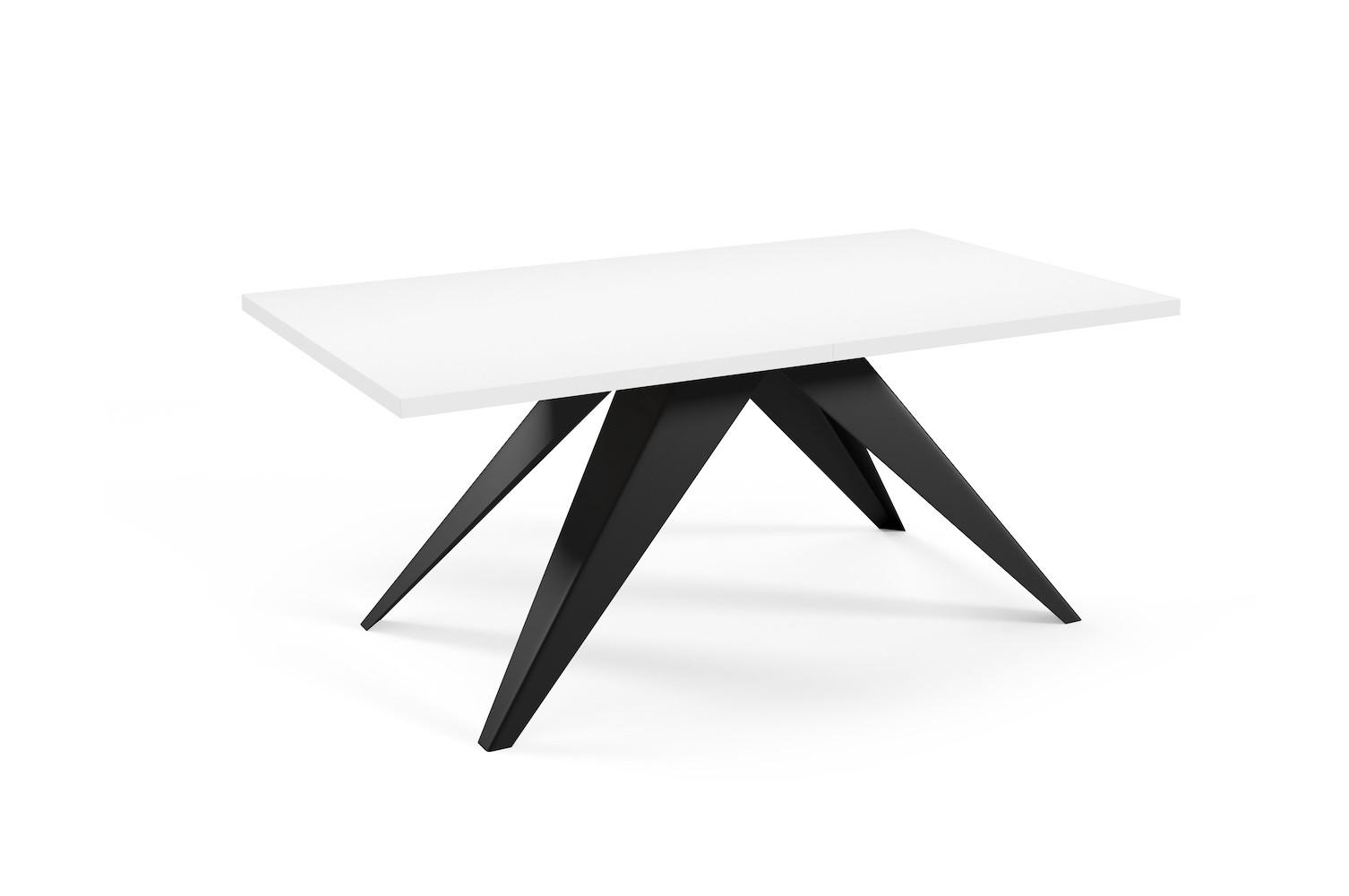 ESSTISCH Vento Icy Weiß / Schwarz 140/240 / 80 / 76cm - Schwarz/Weiß, Holz/Holzwerkstoff (140/80/76cm) - Feldmann-Wohnen