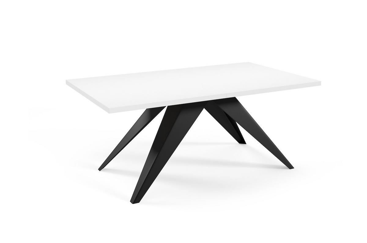 ESSTISCH Vento Icy Weiß / Schwarz 160/260 / 90 / 76cm - Schwarz/Weiß, Holz/Holzwerkstoff (160/90/76cm) - Feldmann-Wohnen