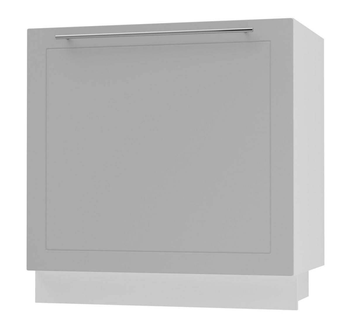 SPÜLENUNTERSCHRANK Bari D1Z/80 Weiß / RAL 7040 fenstergrau 80 / 50 / 82cm Blum Teilauszug - Weiß/Grau, Holz/Holzwerkstoff (80/82/50cm) - Feldmann-Wohnen