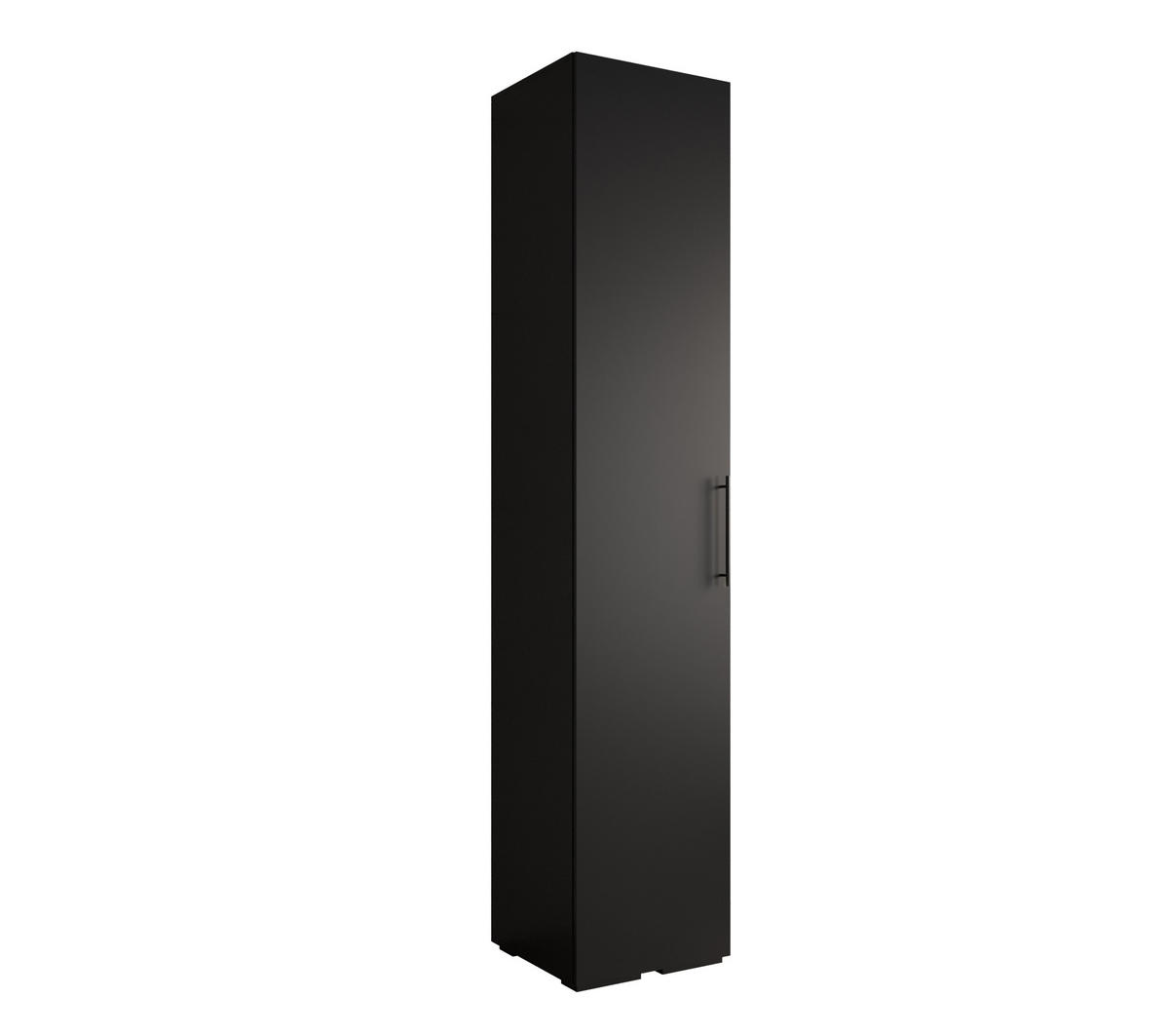 DREHTÜRENSCHRANK 236.7/50/47 1-türig - Schwarz, Holz/Metall (50/236.7/47cm) - Abiks Möbel