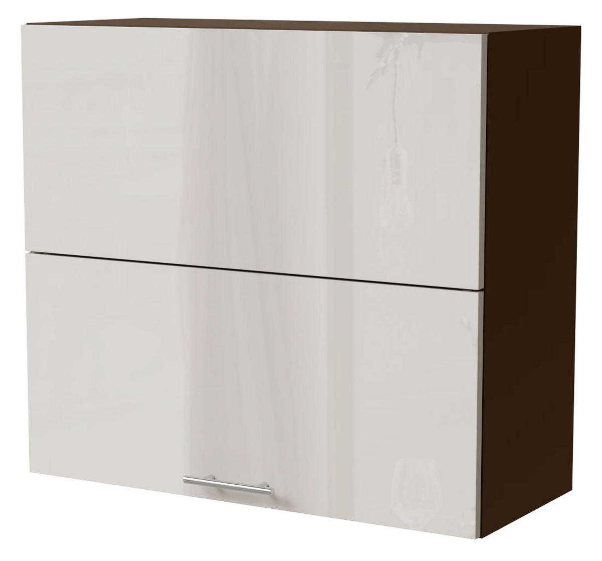 KLAPPHÄNGESCHRANK Brerra W8B/80-AV Lava / RAL 9001 creme Hochglanz 80 / 32,5 / 72cm - Dunkelgrau/Creme, Holz/Holzwerkstoff (80/72/32.5cm) - Feldmann-Wohnen