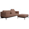 SCHLAFSOFA SALENTO Rosa Boucle - Schwarz/Rosa, Textil/Metall (221/82/193cm) - MKS