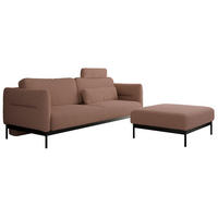 SCHLAFSOFA SALENTO Rosa Boucle - Schwarz/Rosa, Textil/Metall (221/82/193cm) - MKS