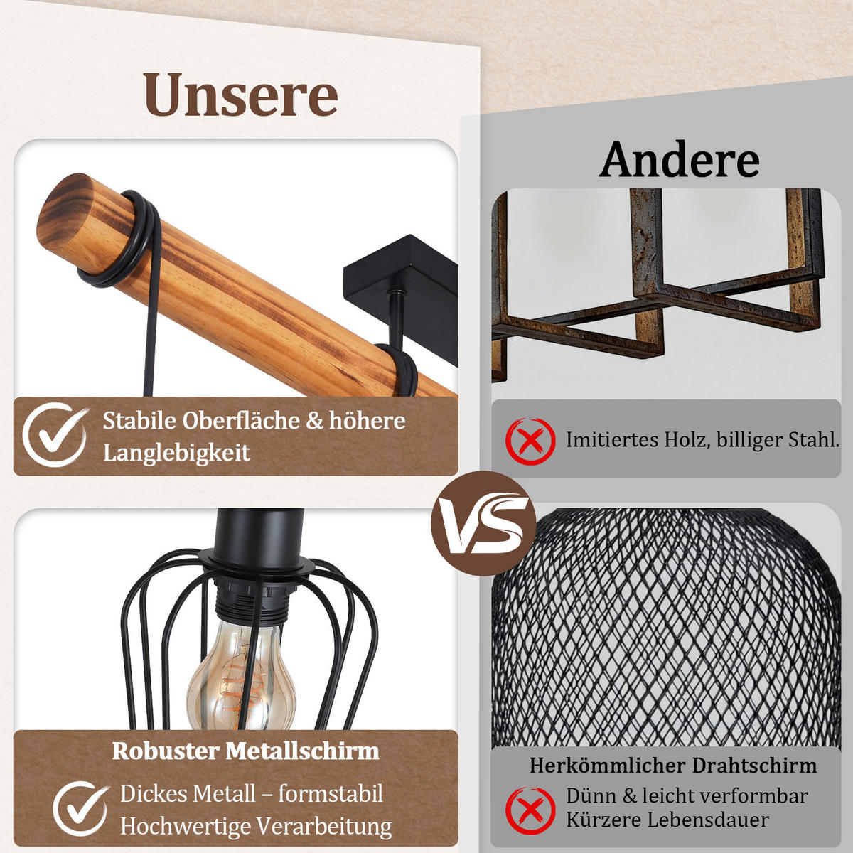 DECKENLEUCHTE Belenor 80/13/48 cm - Schwarz, Holz/Metall (80/13/48cm) - ZMH