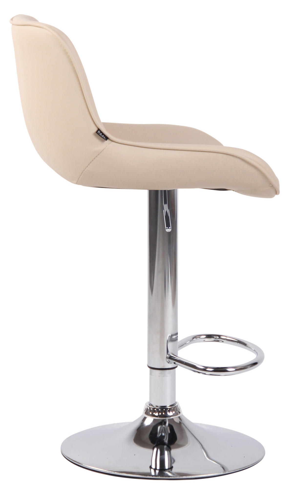 BARHOCKER Lederlook creme - Chromfarben/Creme, Textil/Metall (50/86/50cm) - CLP