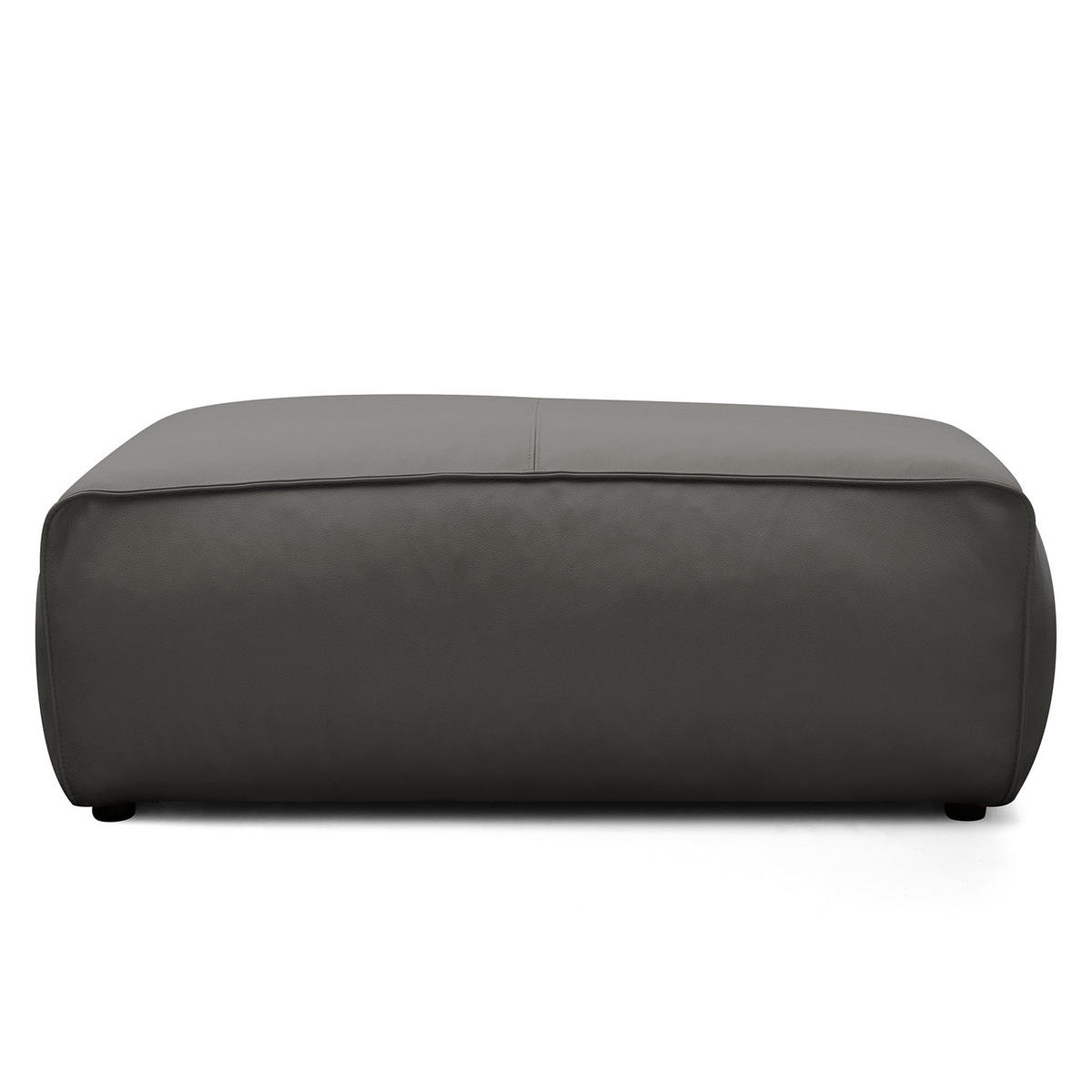 POLSTERHOCKER - Schwarz/Grau, Leder/Kunststoff (81/38/100cm) - home24