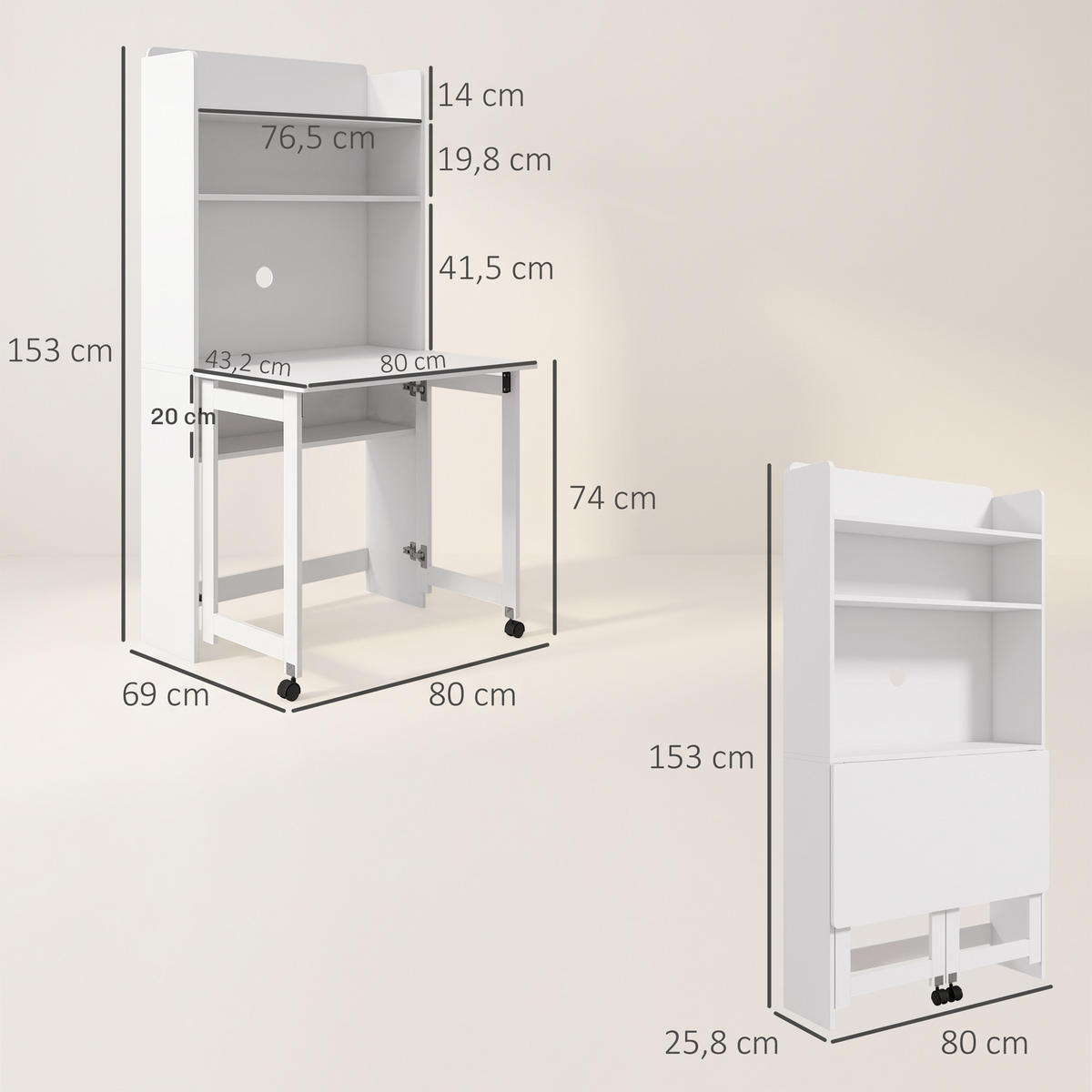 BÜROTISCH Weiß 1 Stück - Weiß, Holzwerkstoff (110/50/80cm) - GiPP
