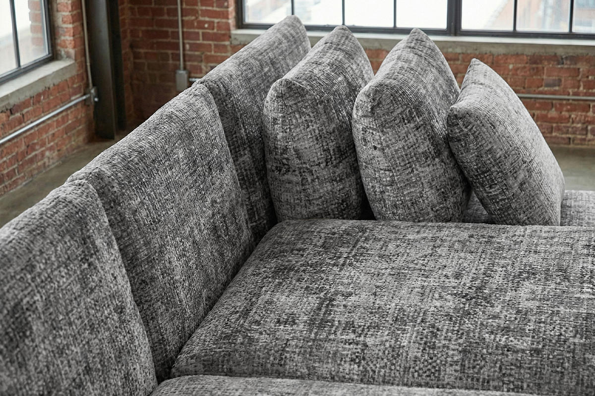 SCHLAFSOFA SADIRA Grau Flachgewebe - Schwarz/Grau, Kunststoff/Textil (288/209cm) - KAWOLA