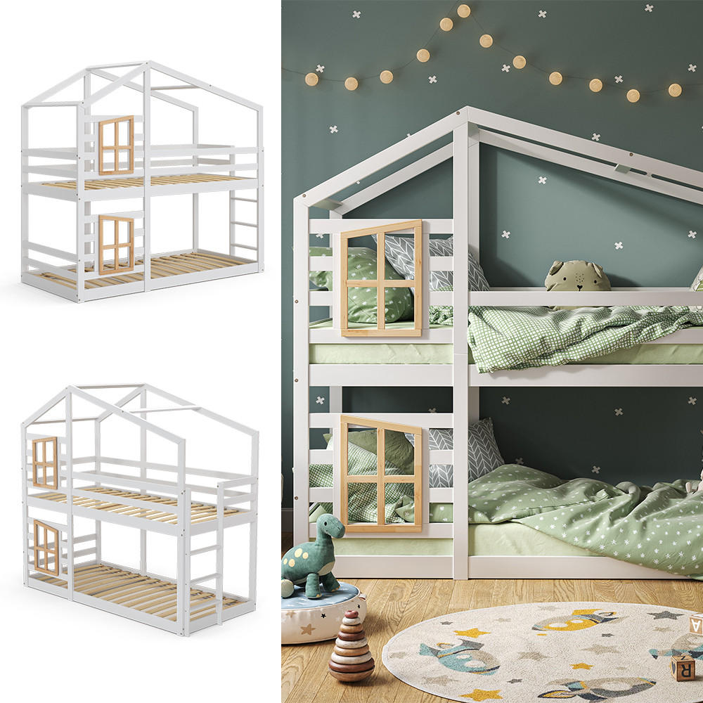 ETAGENBETT Maja Weiß 90x200 cm - Weiß, Holz (90/200cm) - VitaliSpa