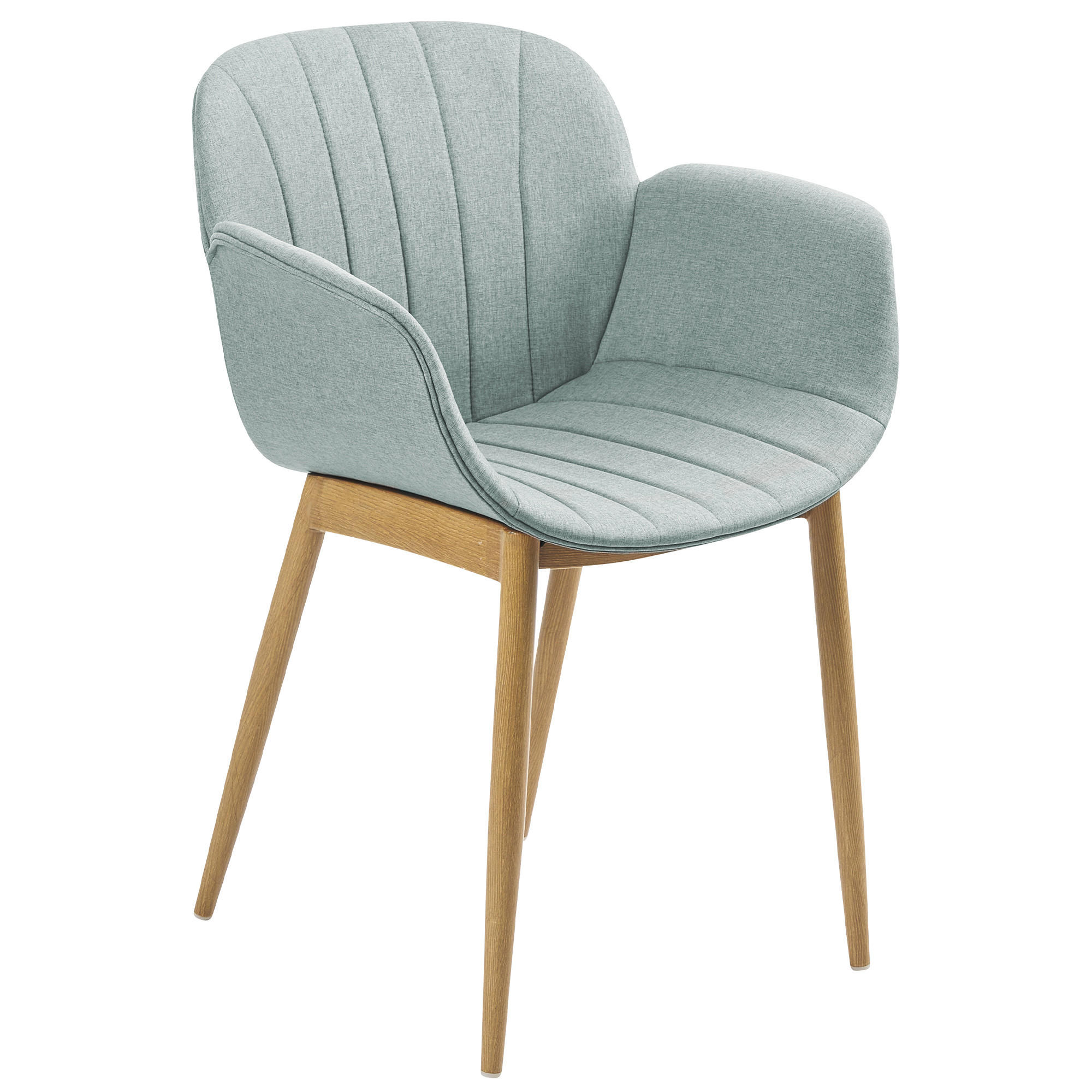 ESSZIMMERSTUHL 2er-Set Polyester Grün Alice - Grün, Textil/Metall (45/83/52cm) - Beliani