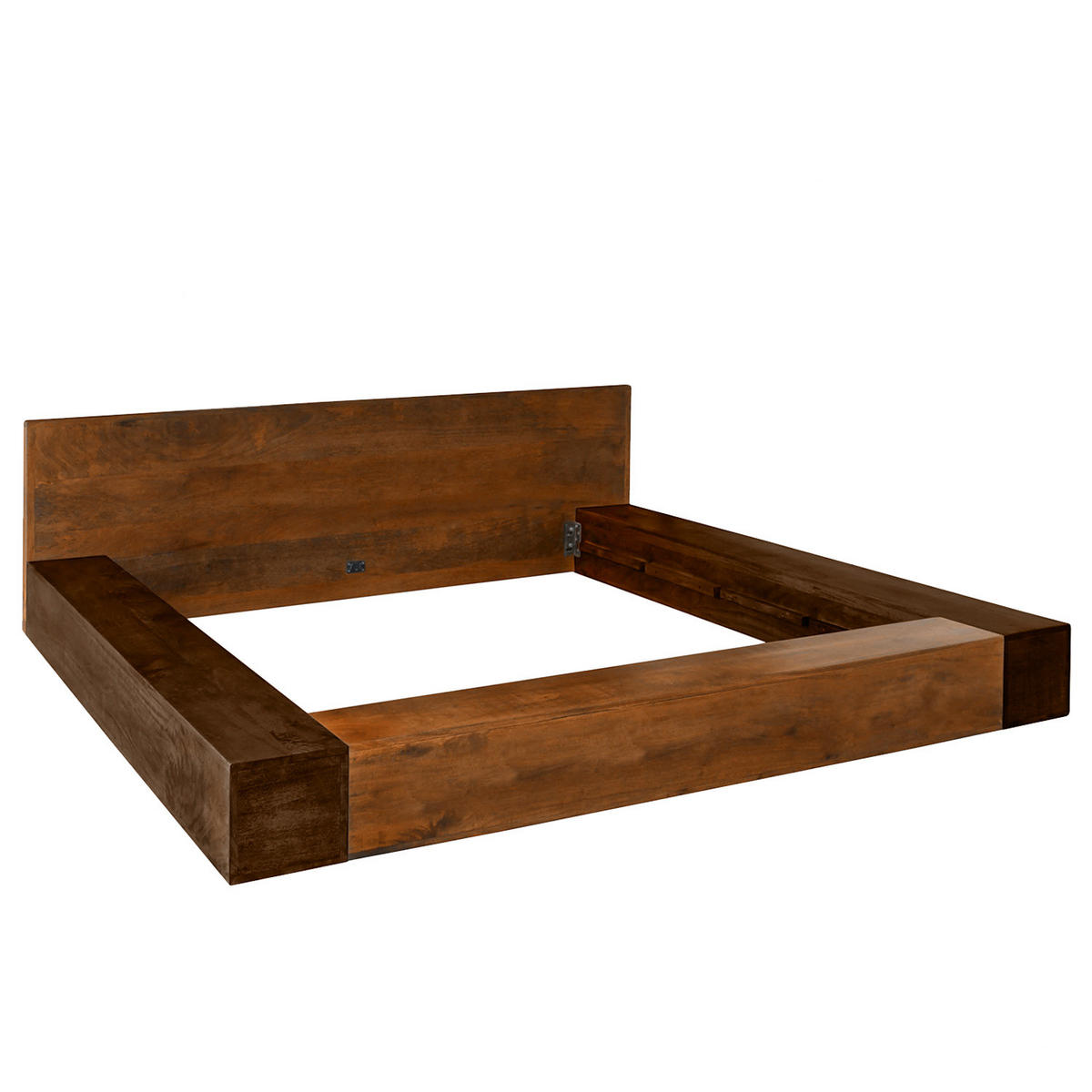 MASSIVHOLZBETT - Mango massiv - 230 x 71 x 235 cm - Naturfarben, Holz (180/200cm) - home24