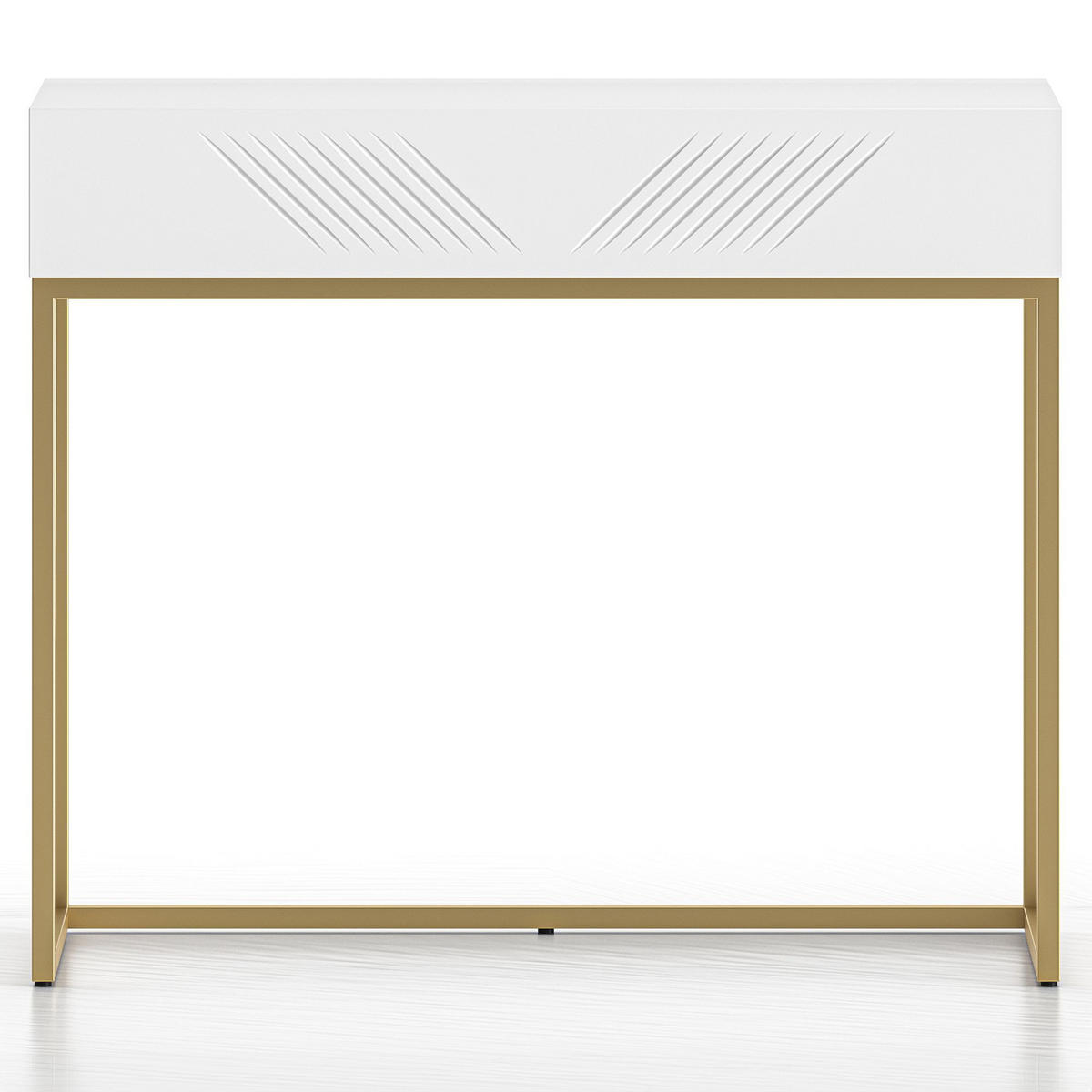SCHREIBTISCH NEBRO - Goldfarben/Weiß, Holzwerkstoff (40/92/78cm) - KONSIMO®
