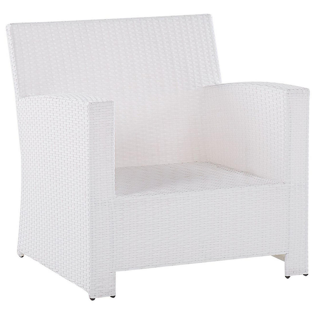 LOUNGE-SET 4-sitzer Rattan Weiß Marino - Weiß, Kunststoff - Beliani