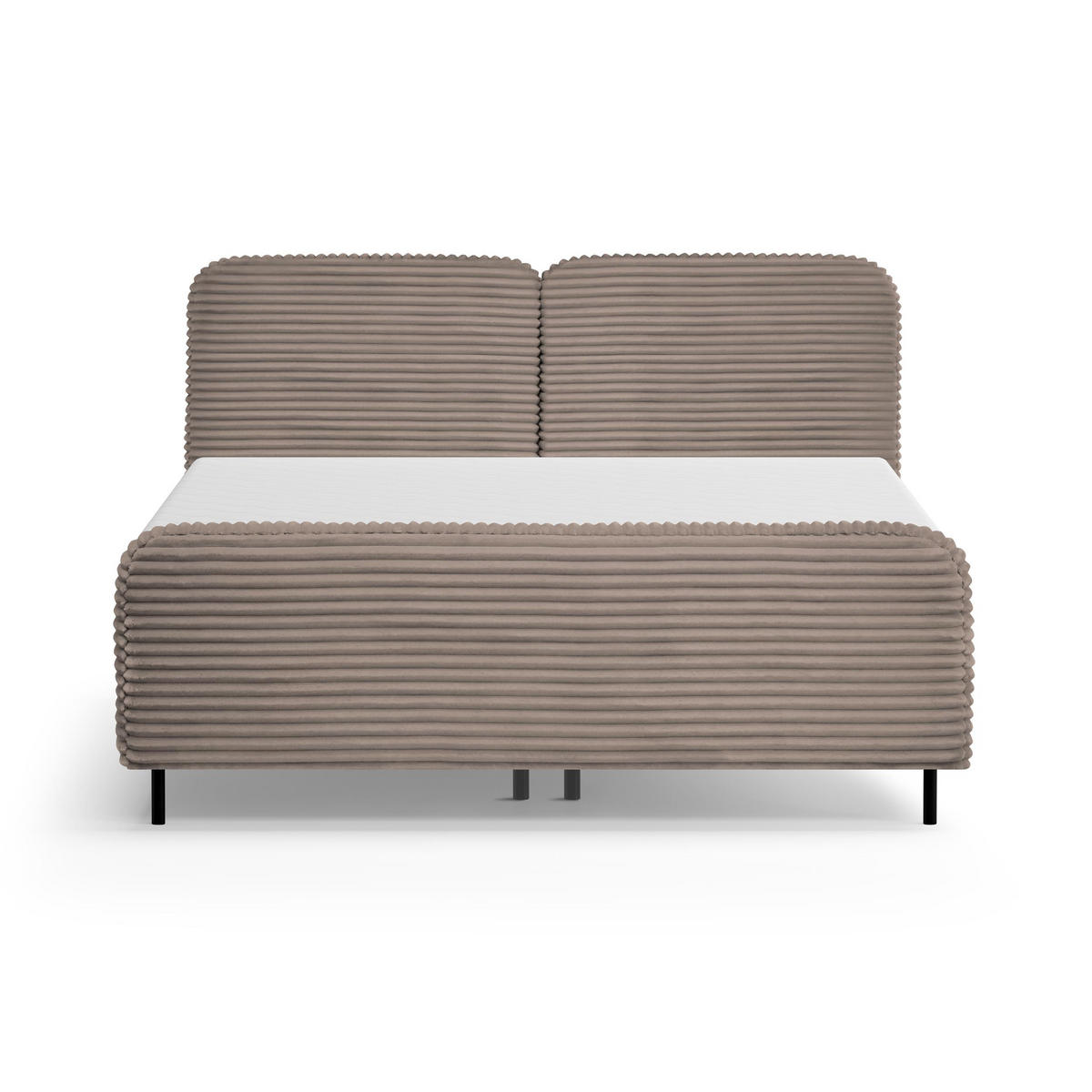 POLSTERBETT Lea mit Matratze und Topper, 160x200, Cappuccino - Schwarz/Cappuccino, Textil (160/200cm) - Beautysofa