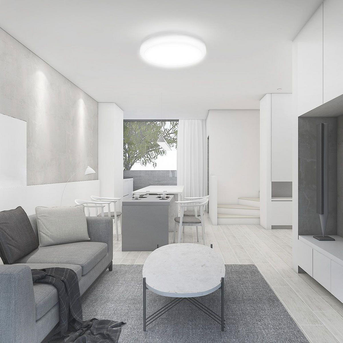 LED DECKENLEUCHTE Weiß Rund - Weiß, Kunststoff (25/25/6.3cm)