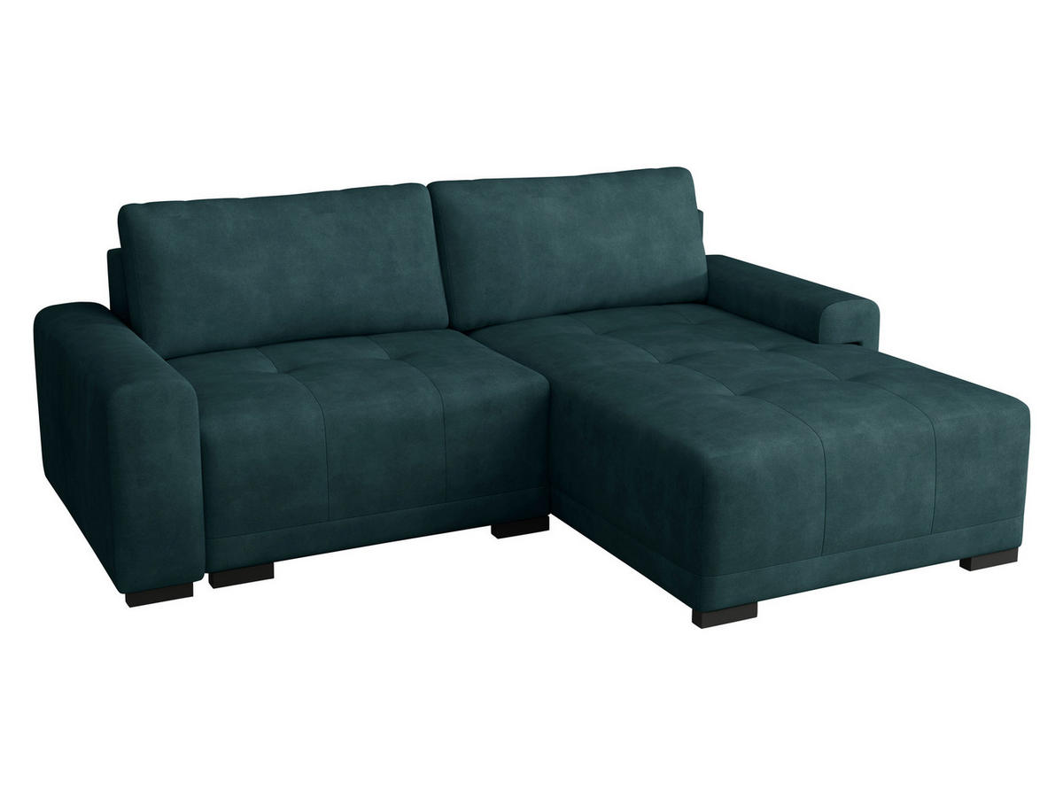 ECKSOFA Milton - Dunkelgrün/Schwarz, Holz/Textil (237/180cm) - MIRJAN24