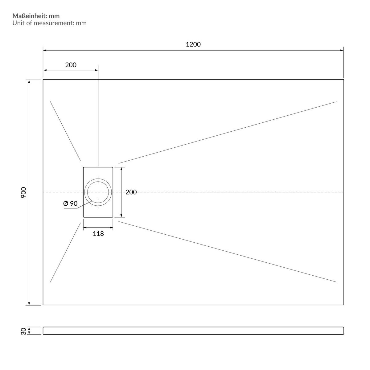 SPRCHOVÁ VANICKÁ VANA 120x90 cm bílá s odtokovou sadou z SMC - bílá, plast (90/3/120cm) - LuxeBath