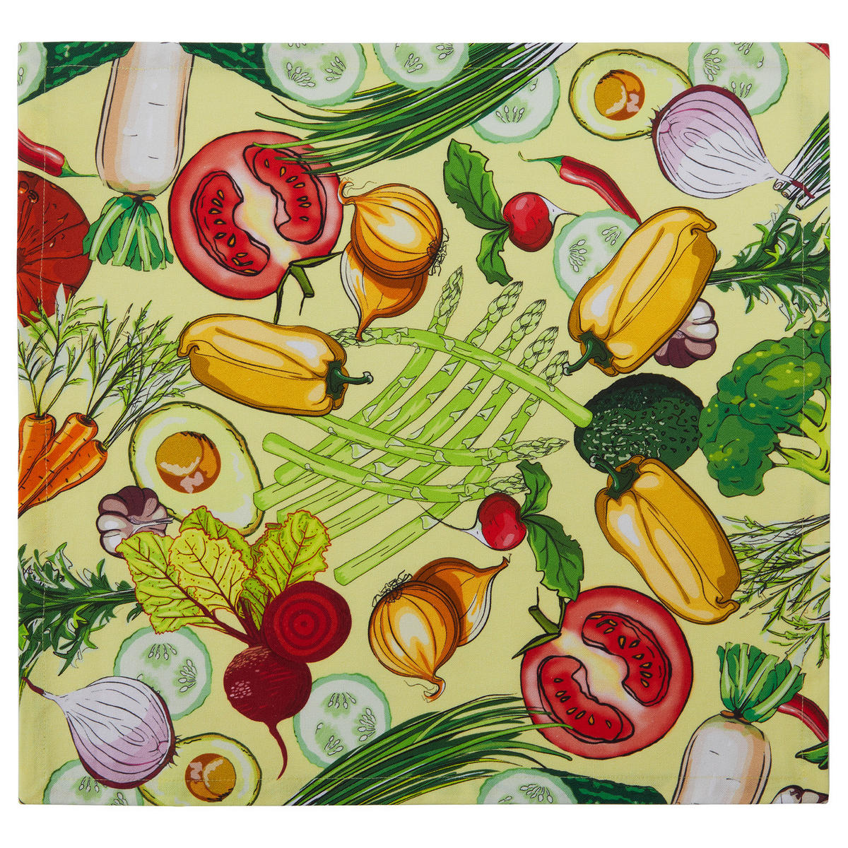 STOFFSERVIETTE (6er Set) Verdure Gemüse - 100% Baumwolle Bunt - Multicolor, Textil (42/42cm) - Butlers