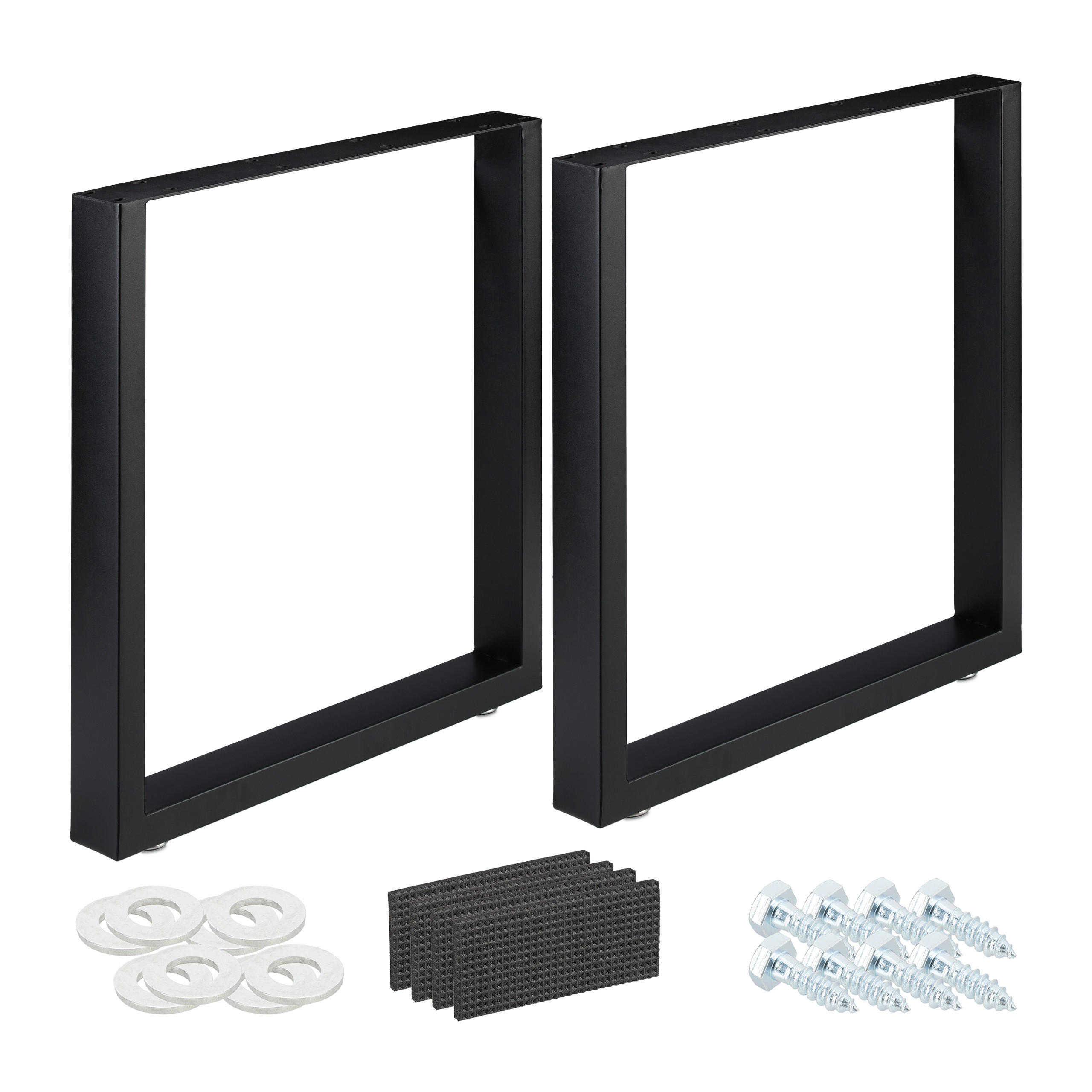 2XBĚHOUNY na stůl - černá, kov (70/72/8cm) - Relaxdays