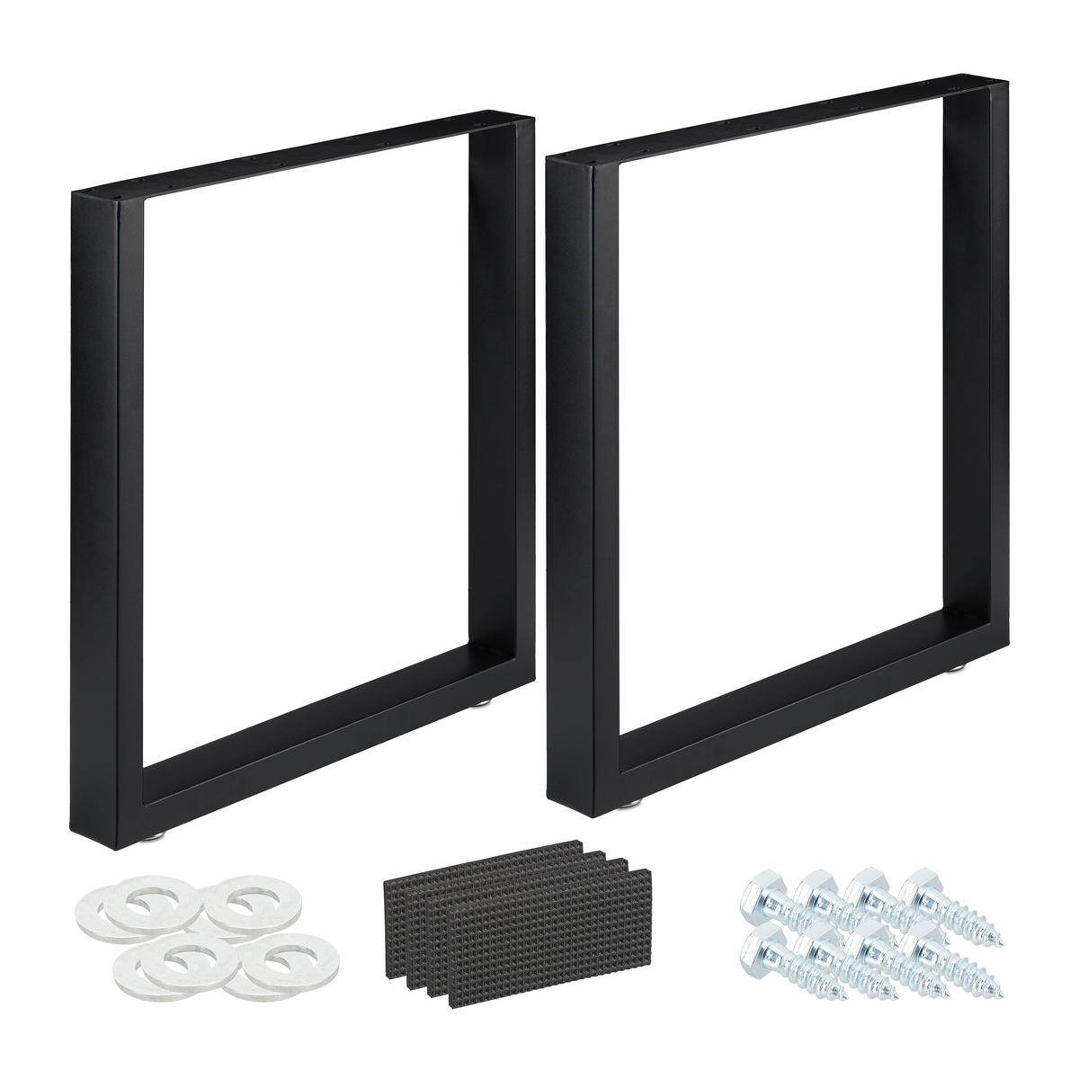 2XBĚHOUNY na stůl - černá, kov (70/72/8cm) - Relaxdays