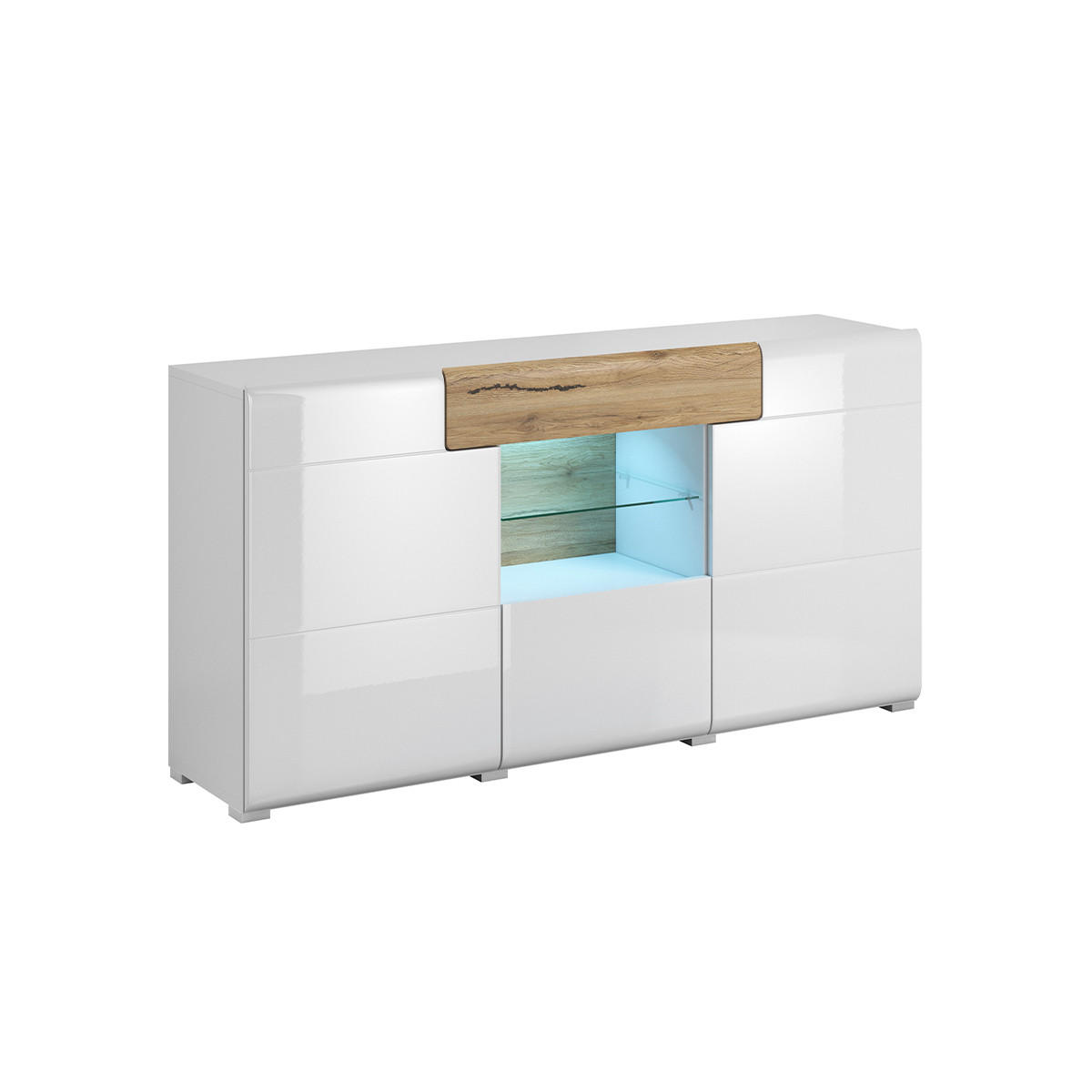 SIDEBOARD Jules Bílá a dřevo - bílá/hnědá, kompozitní dřevo (159/82/39cm) - Petits-meubles