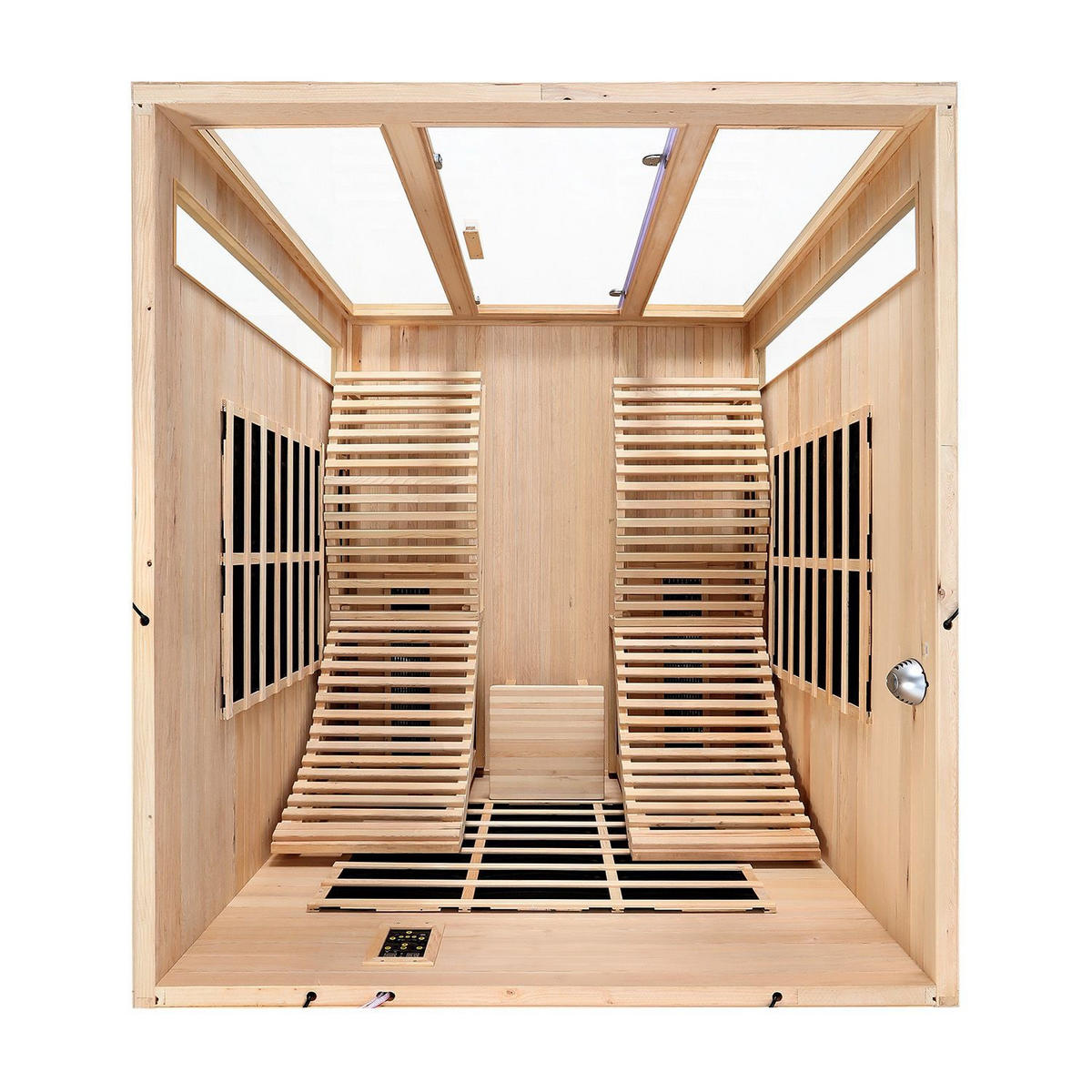 INFRAROTKABINE Billund mit Dual-Heizsystem & Hemlockholz - Naturfarben, Holz (170/190/190cm) - Artsauna