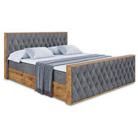 BOXBETT mit Matratze H3 und Lattenrost - LOLLI5-Z - 160x200 - Dunkelgrau Casablanca - Dunkelgrau, Holzwerkstoff (160/200cm) - ALTDECOR