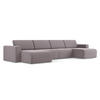 WOHNLANDSCHAFT Samt Stoff Violett - Lila/Flieder, Kunststoff/Textil (404/80/167cm) - Makamii