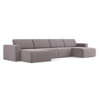 WOHNLANDSCHAFT Samt Stoff Violett - Lila/Flieder, Kunststoff/Textil (404/80/167cm) - Makamii